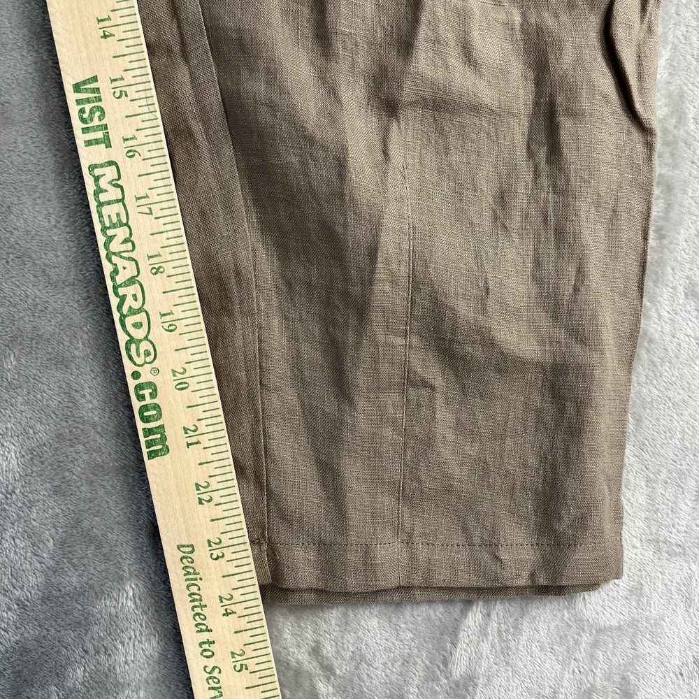 IXIMO Pants Womens XL Beige 100% Linen Straight Leg Elastic Waist Ankle Boho - Picture 10 of 12